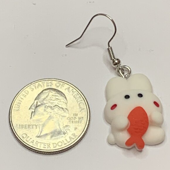Bunny Earring, Easter Earring, Fish Earring, Rabbit Earring, Gift Idea, Fishing - Picture 5 of 6